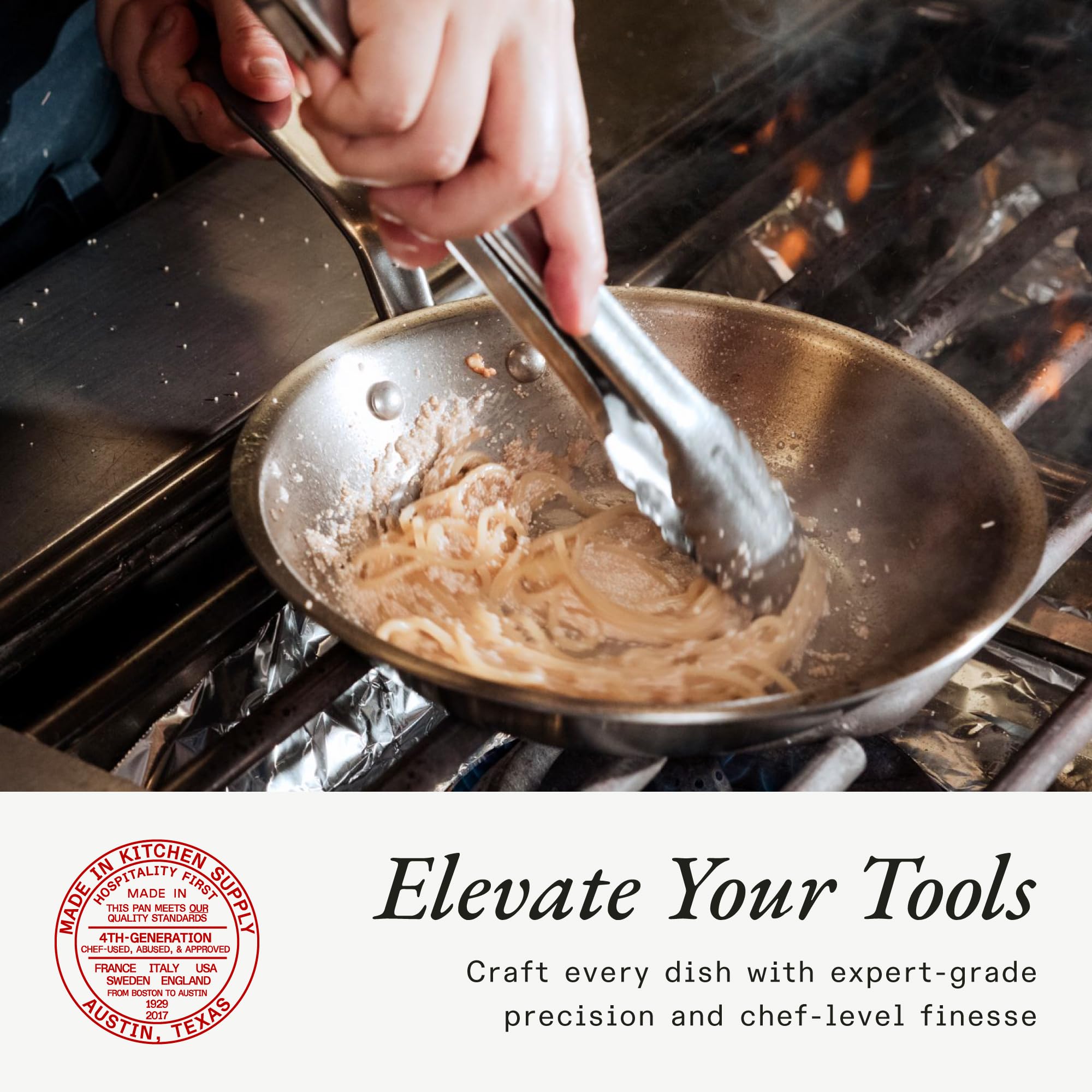 Made In induction-compatible base, enabling easy use on all cooktops