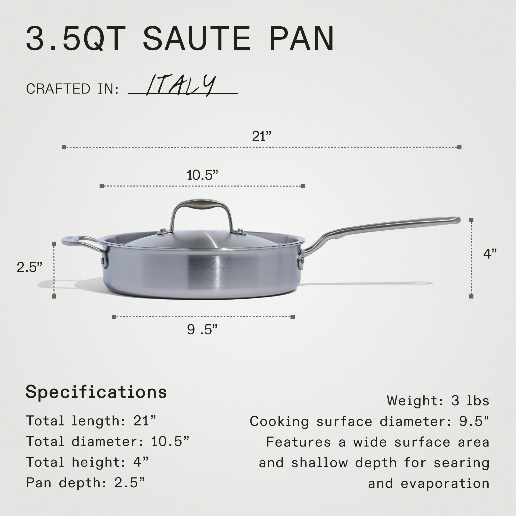 Made In Italy-crafted cookware showcases artisan-quality and durability for professional kitchens.
