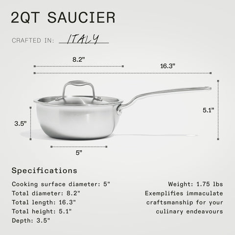 Made In Saucier Pan Italian craftsmanship demonstrated in refined design