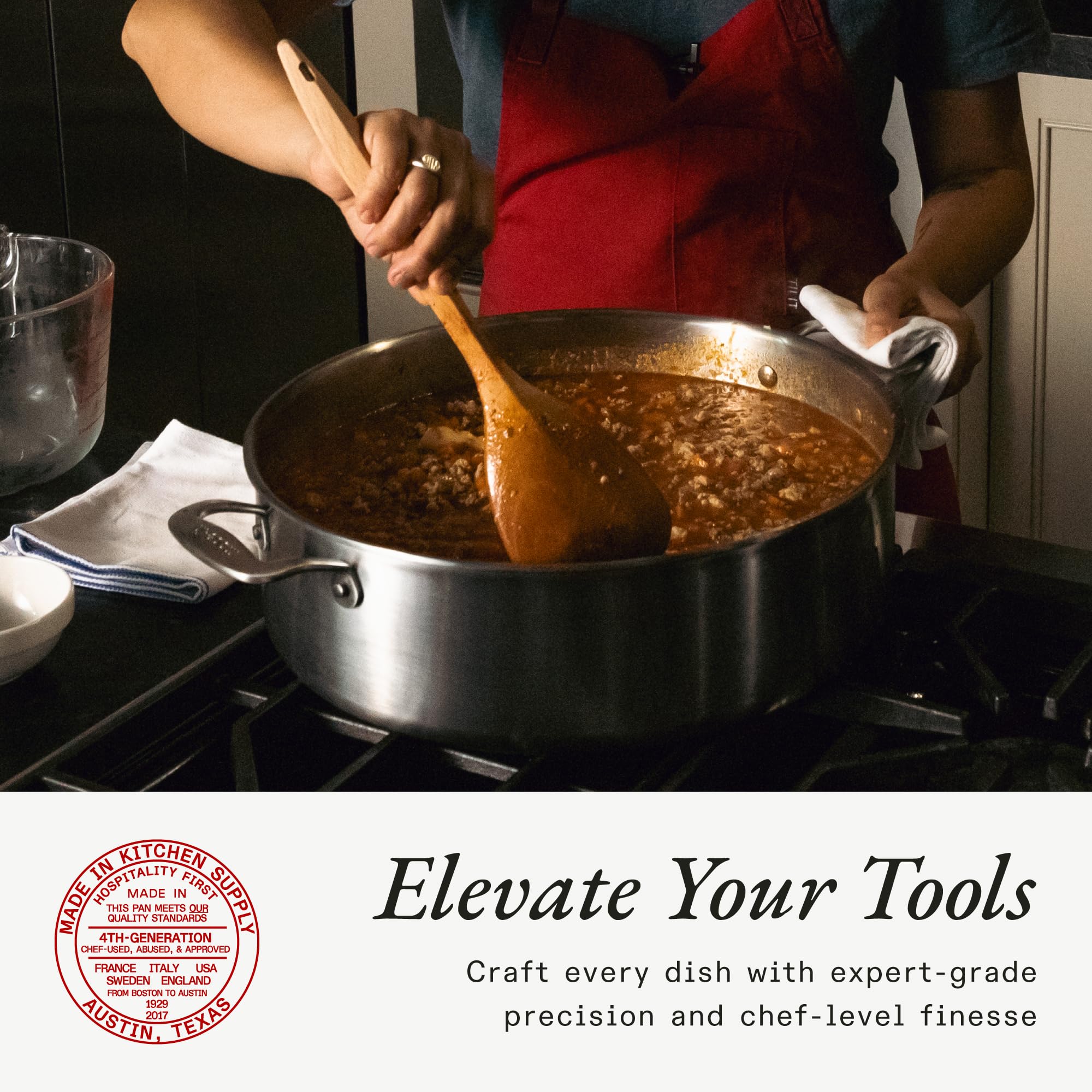 Made In wooden spoon durable and versatile for many cooking tasks.