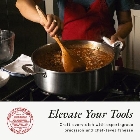 Made In wooden spoon durable and versatile for many cooking tasks.