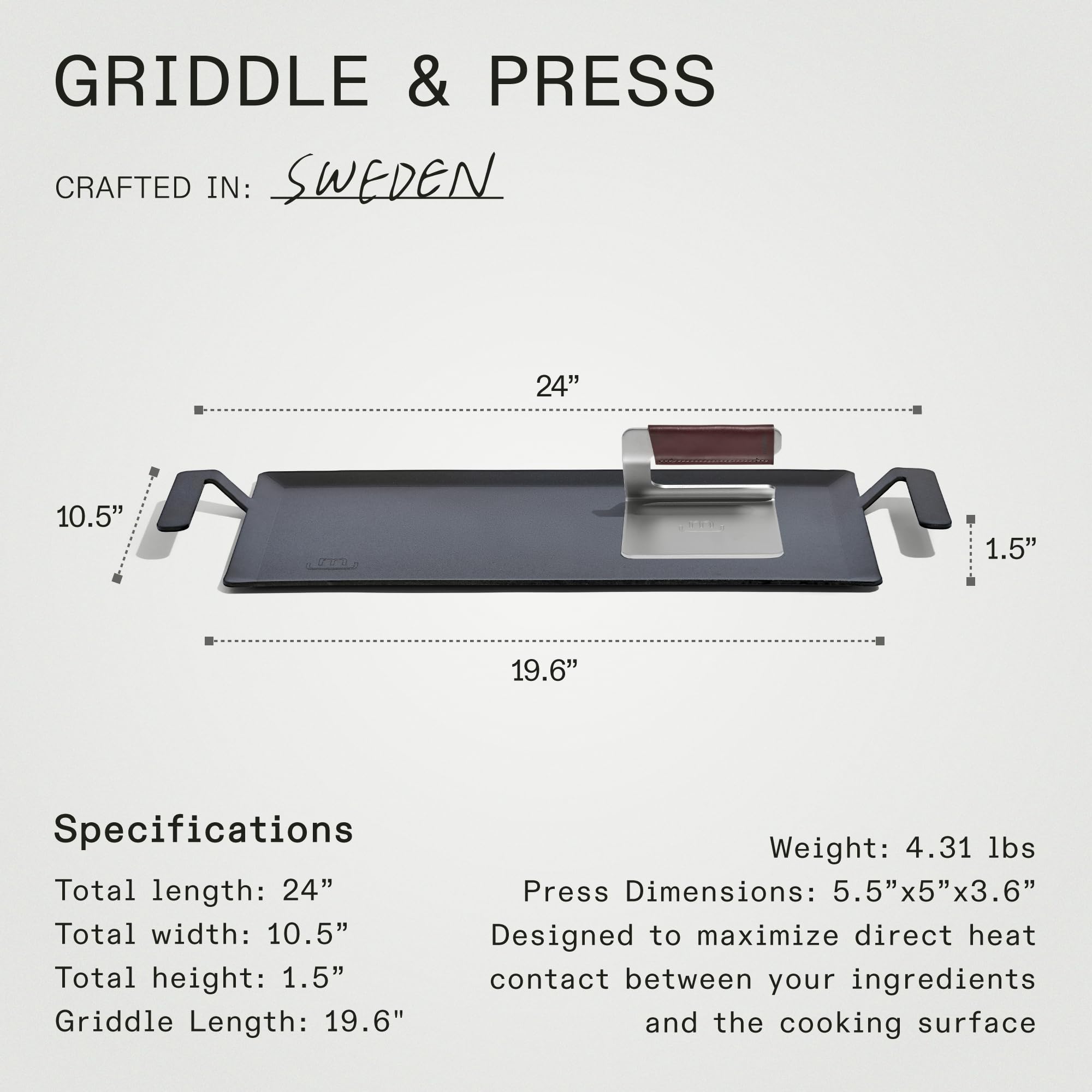 Made In high heat tolerance up to 1200F for robust searing