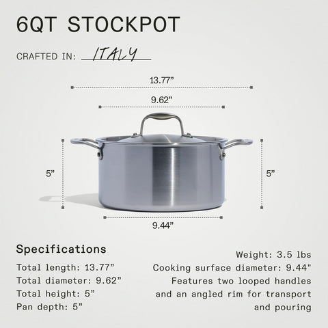 Made In induction-compatible base delivers smooth performance on any cooktop.