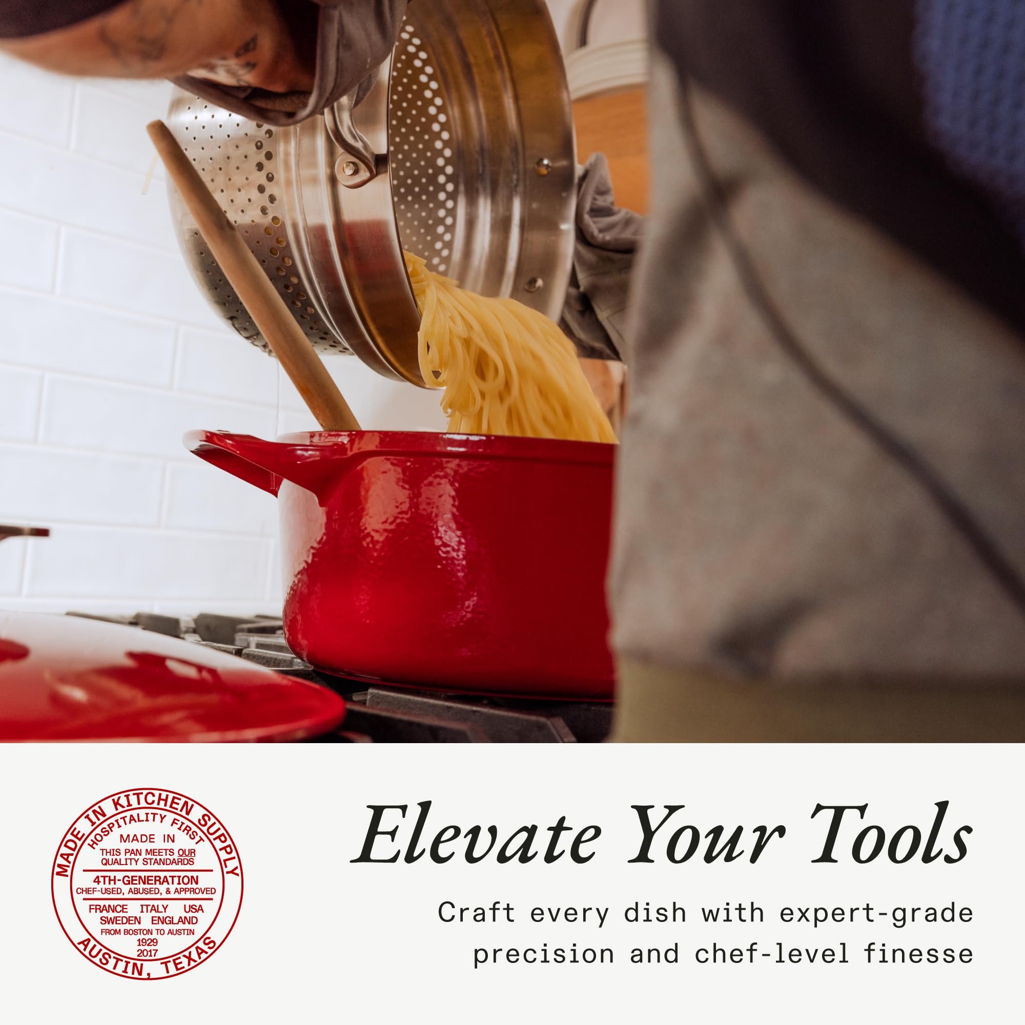 Professional-grade Made In pasta insert designed for home or restaurant kitchens