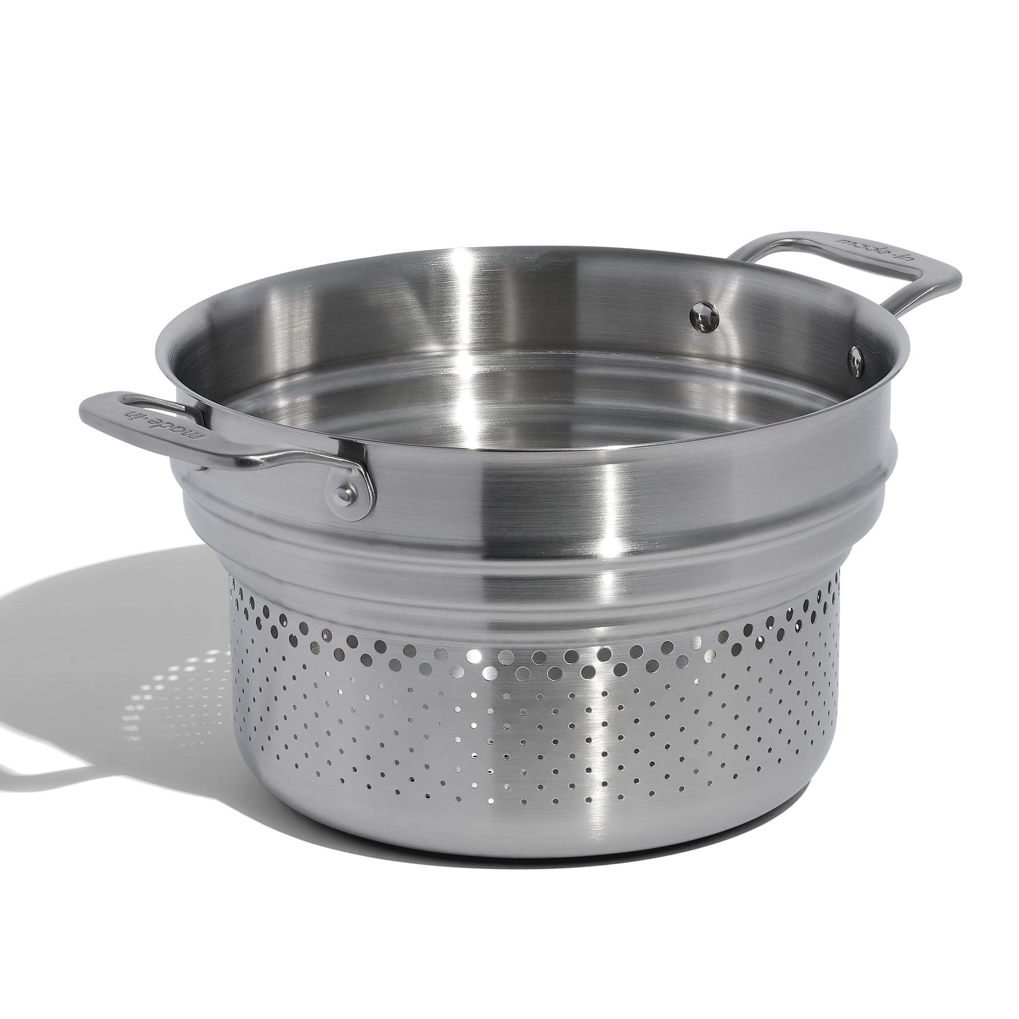 Made In pasta insert in pot shows even heat distribution for consistent results