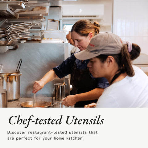 Made In head and spatula precision for turning delicate ingredients without sticking