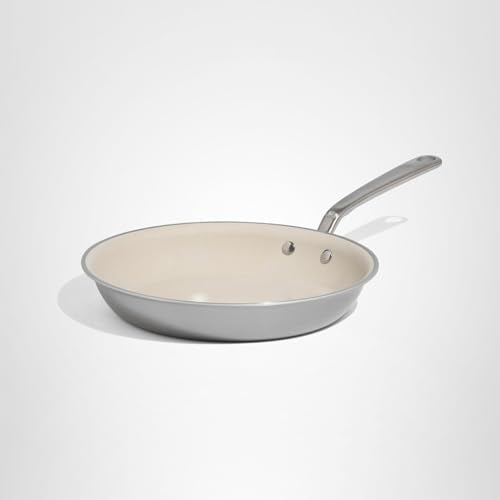 Made In pan with stay-cool handle for comfortable grip.