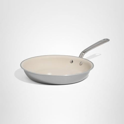 Made In pan with stay-cool handle for comfortable grip.