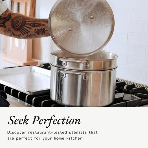 Made In steamer insert works on gas, electric, and induction cooktops for versatile use.