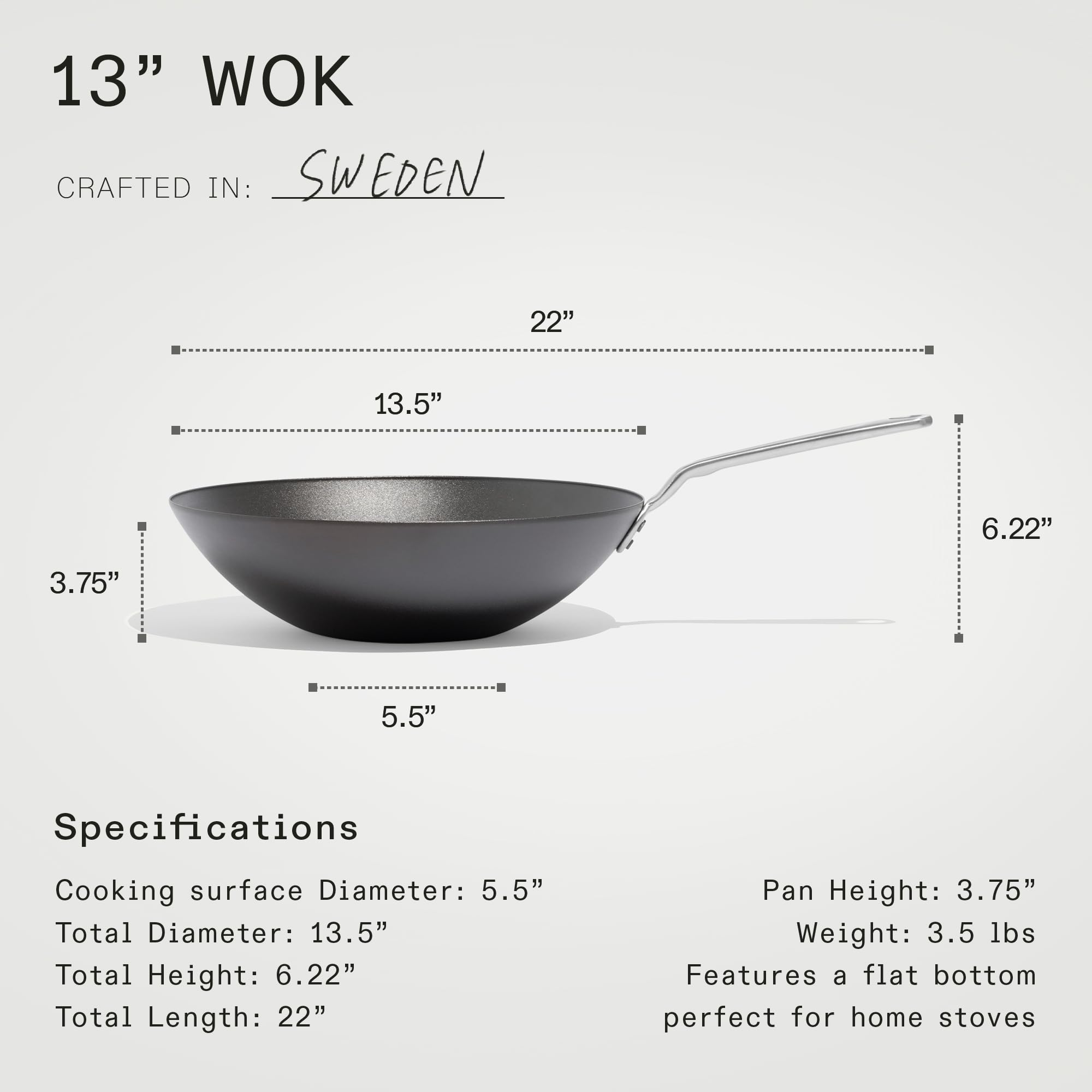 Made In wok Swedish craftsmanship ensures premium materials and lasting performance.