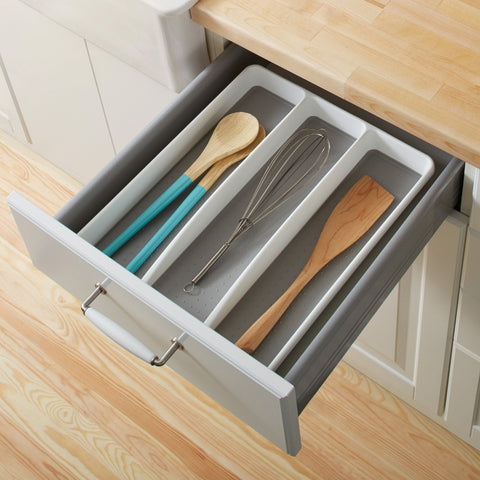 Madesmart utensil tray soft-grip lining keeps utensils secure during use