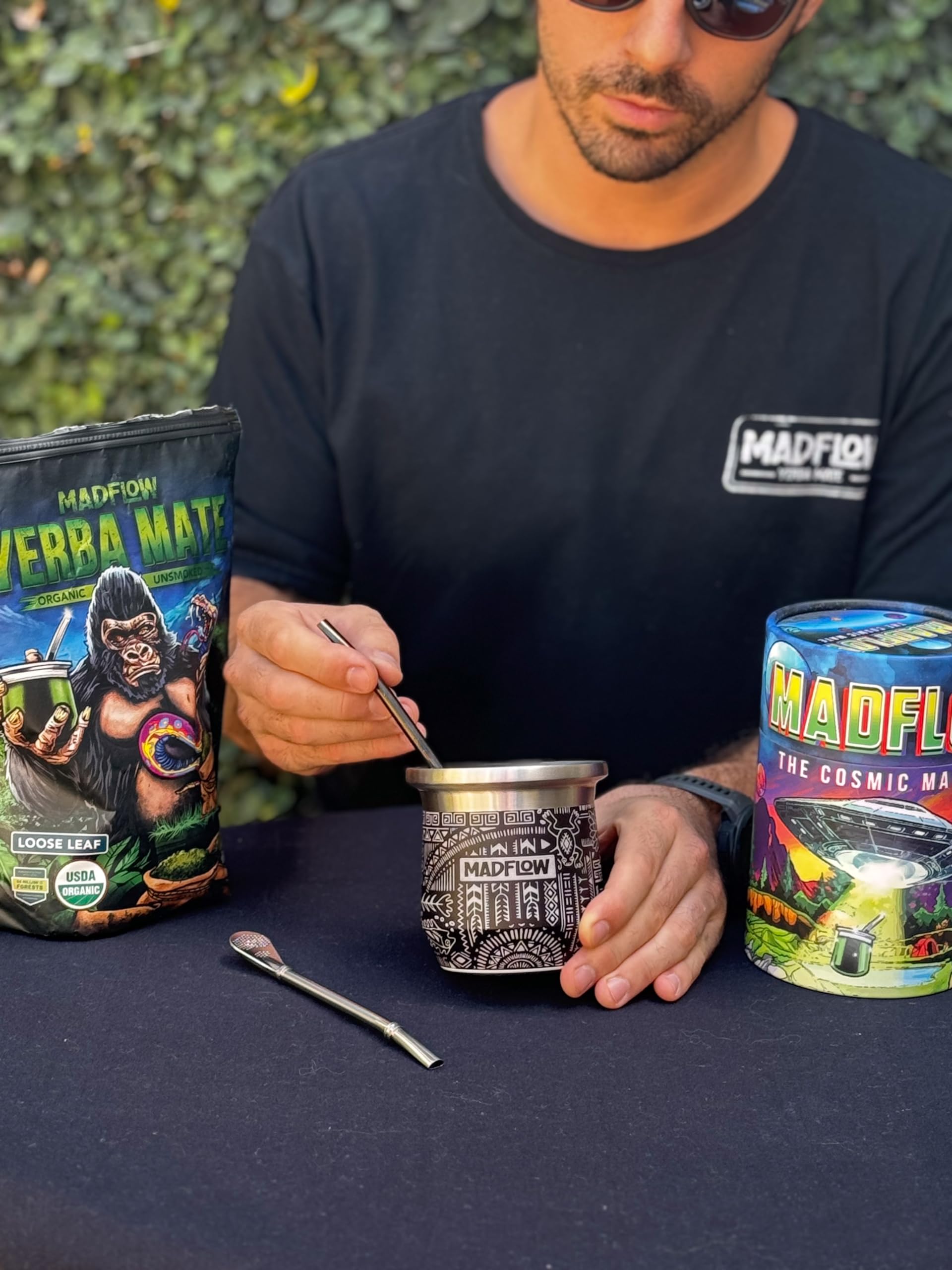 Two stainless bombillas included with the MADFLOW kit for yerba mate sessions