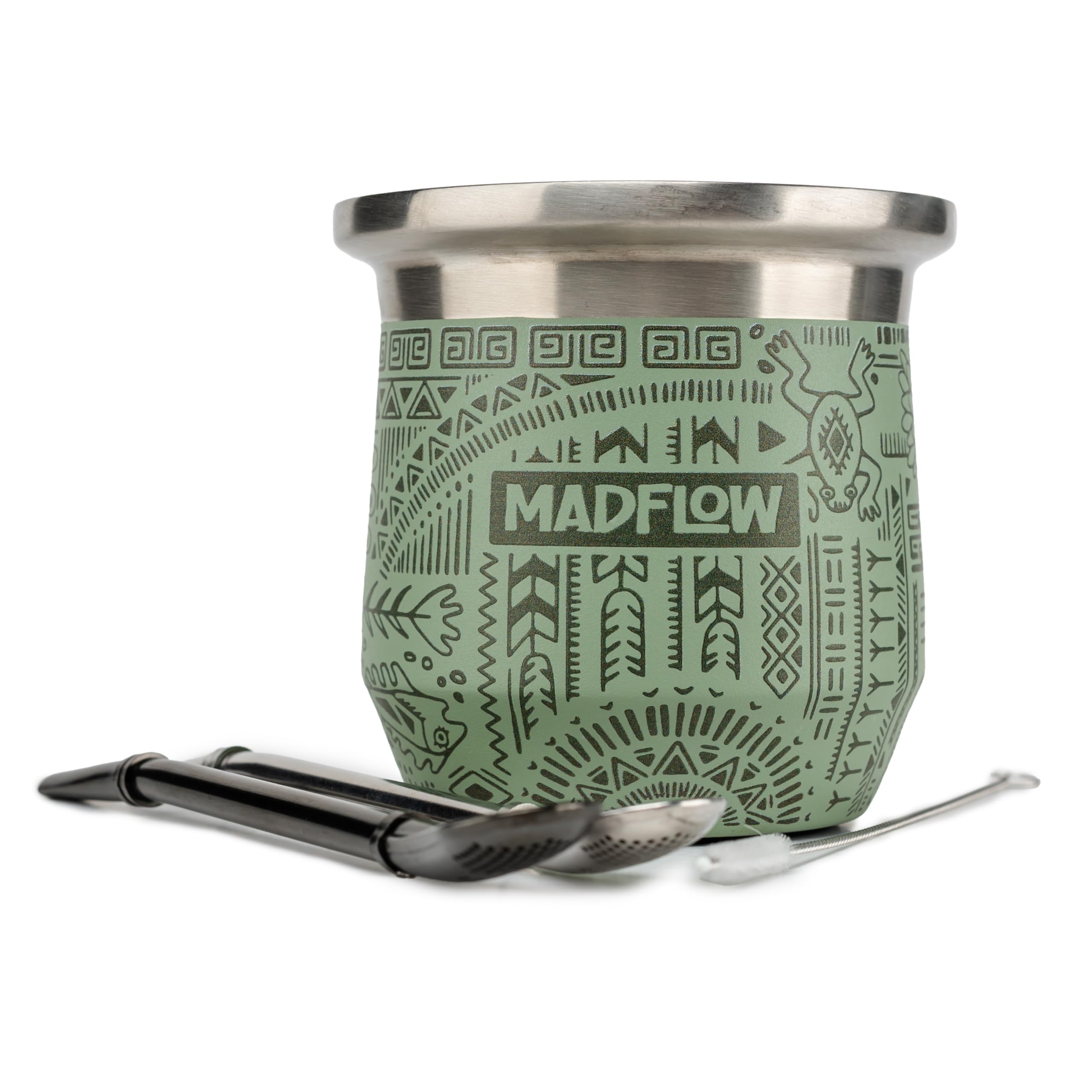 MADFLOW Yerba Mate Cup in stainless steel for durable, long-lasting daily use.
