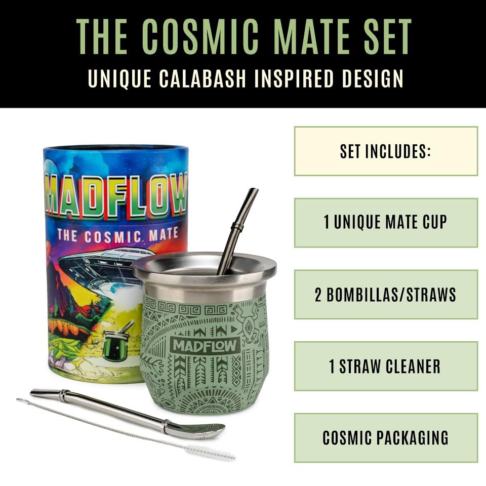 MADFLOW kit includes two bombillas for immediate, complete mate sharing.