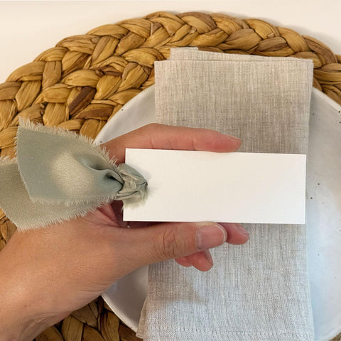 Maegmew wedding seat cards in dusty green for refined event seating.