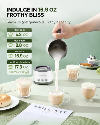 Maestri House hot milk setting steams milk to creamy warmth.