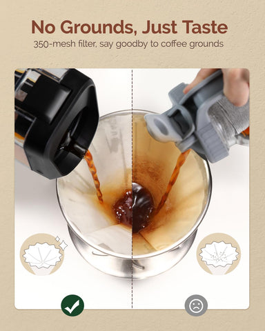 Maestri House leak-proof lid keeps brewing mess-free and sealed.
