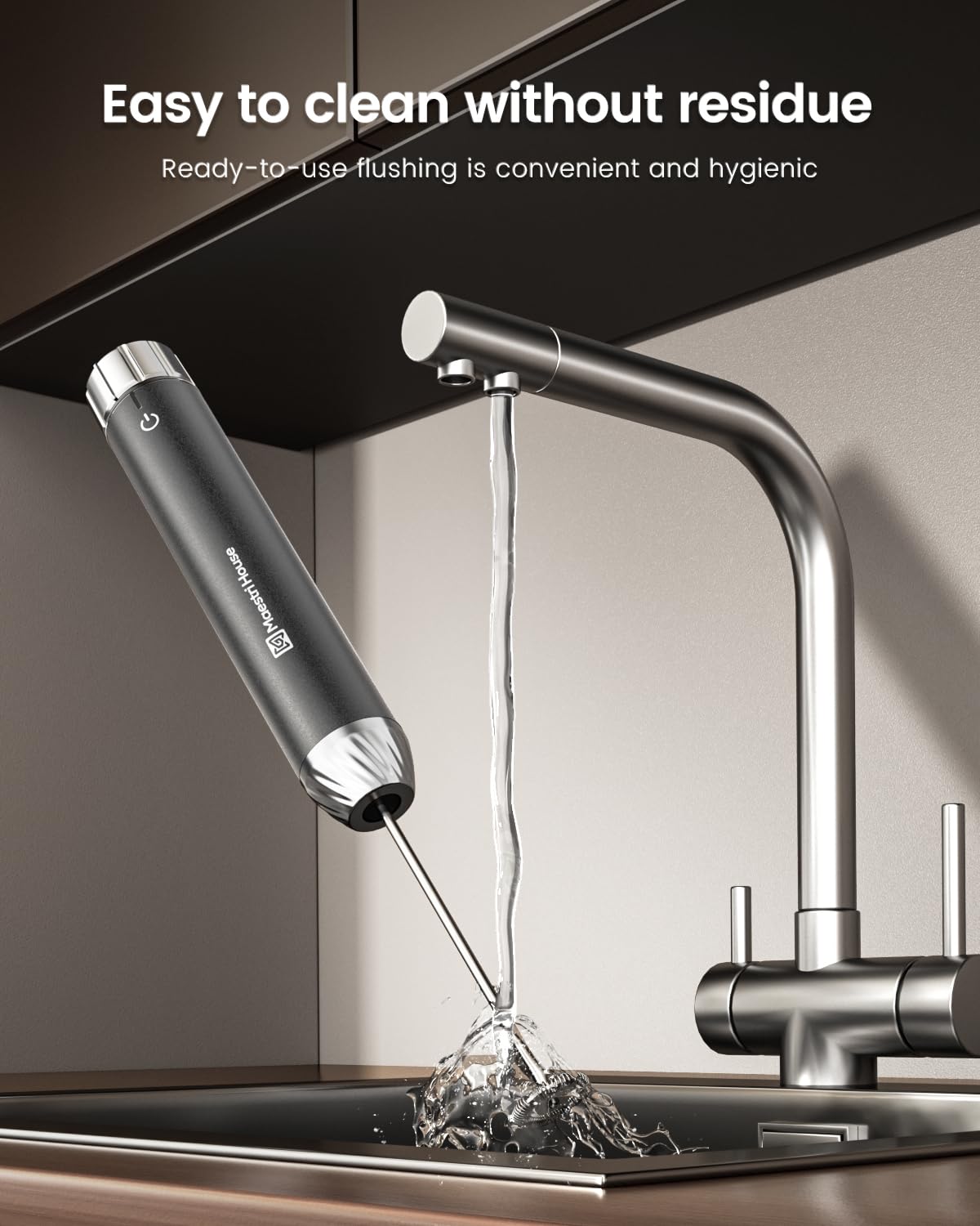 Two detachable whisks of LunaFro Max for easy cleaning