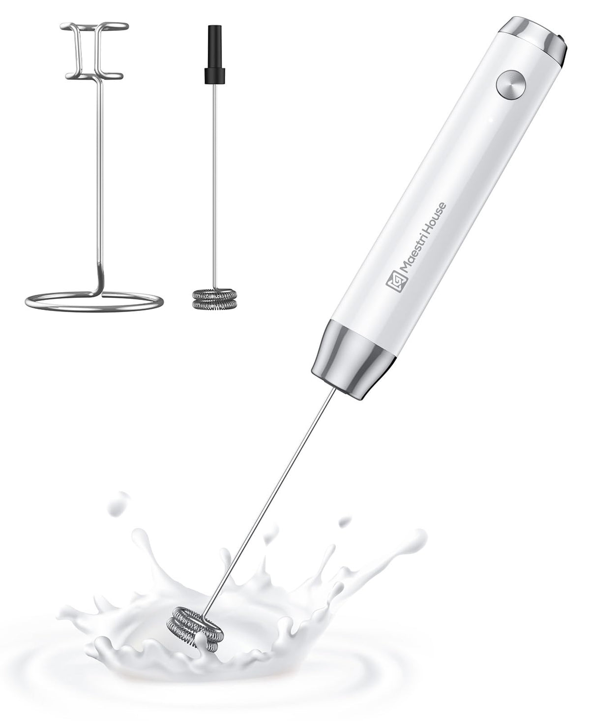Maestri House LunaFro stand keeps your handheld frother organized and ready for fast frothing.