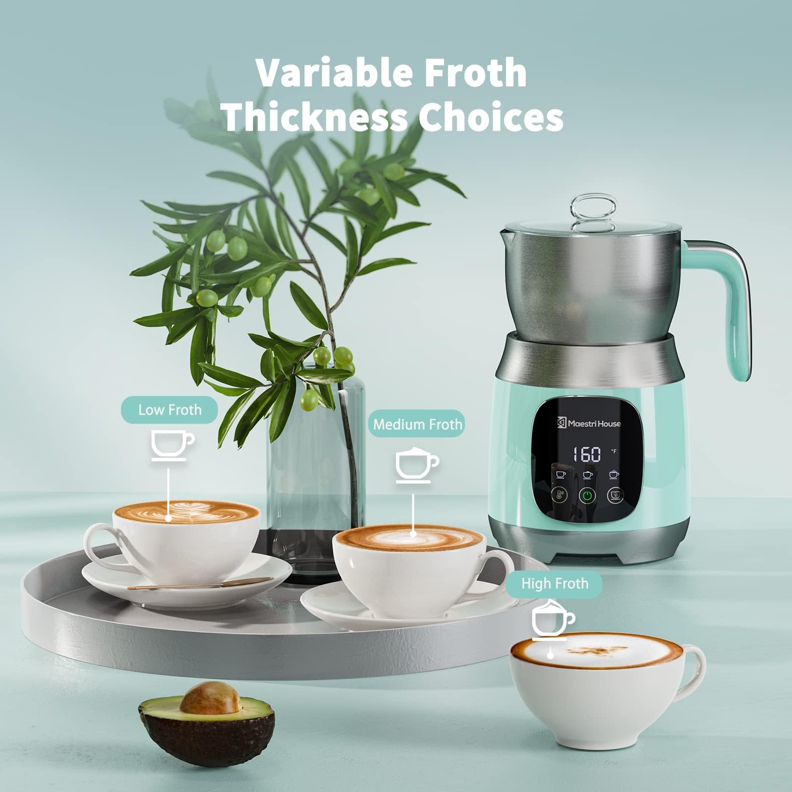 Maestri House frother offers froth thickness options for customized drinks