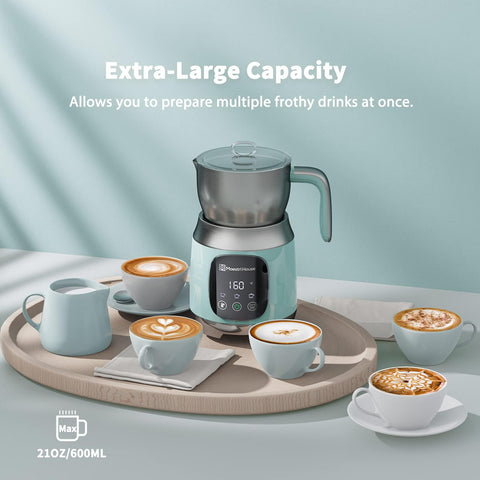 Maestri House touch control panel enables quick hot or cold froth