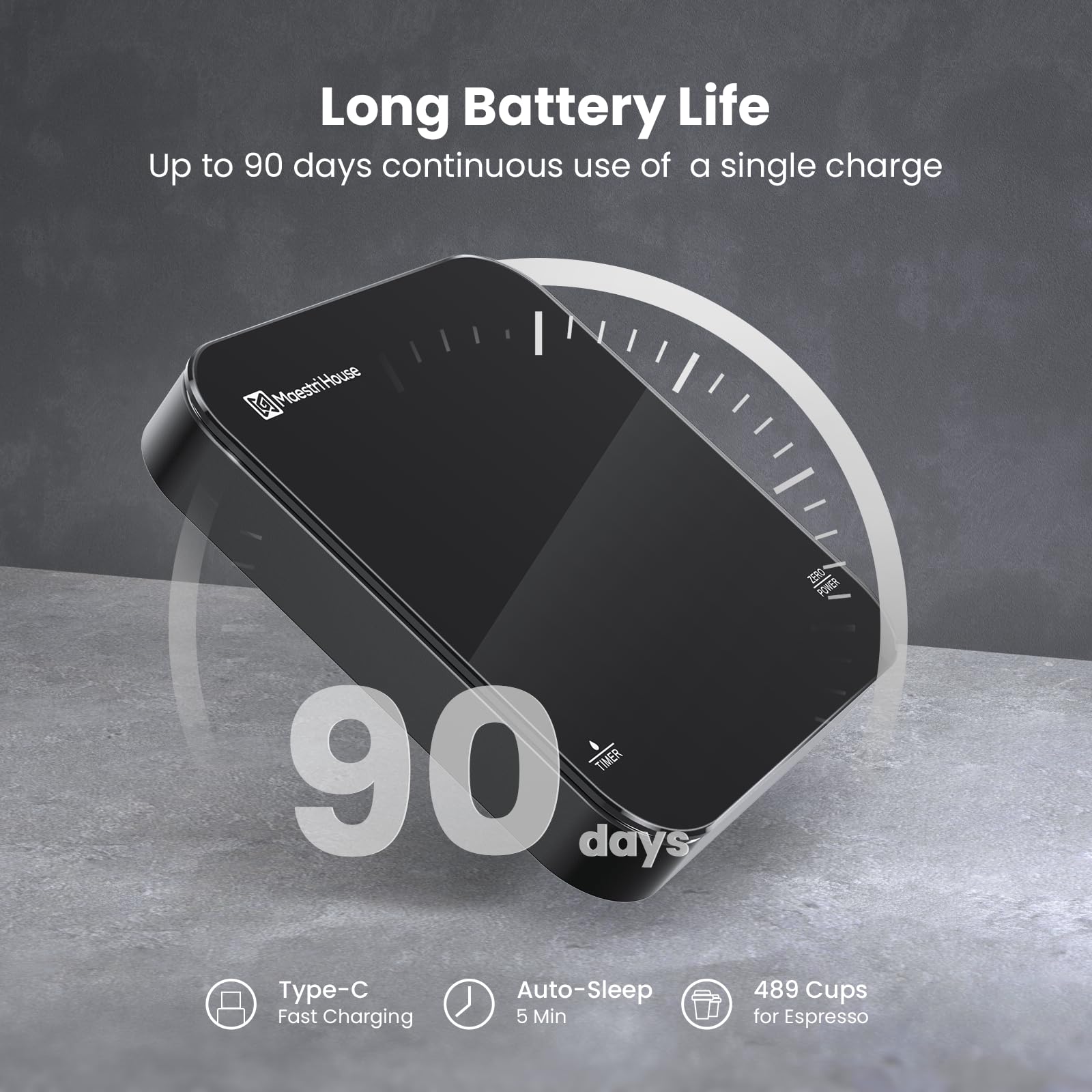 Borosilicate glass surface of Maestri House scale for easy cleaning