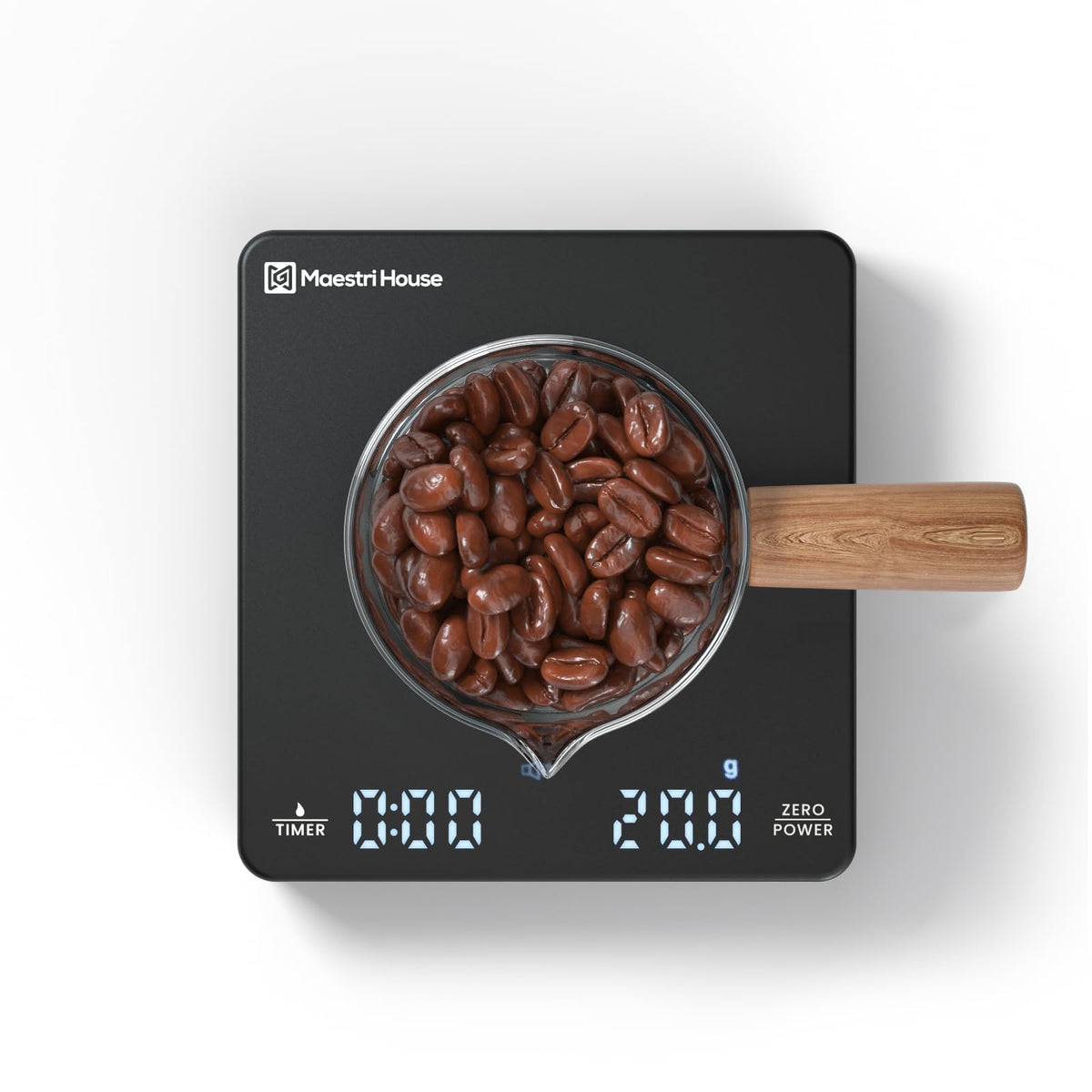 Maestri House mini coffee scale palm-size for precise espresso and pour-over.