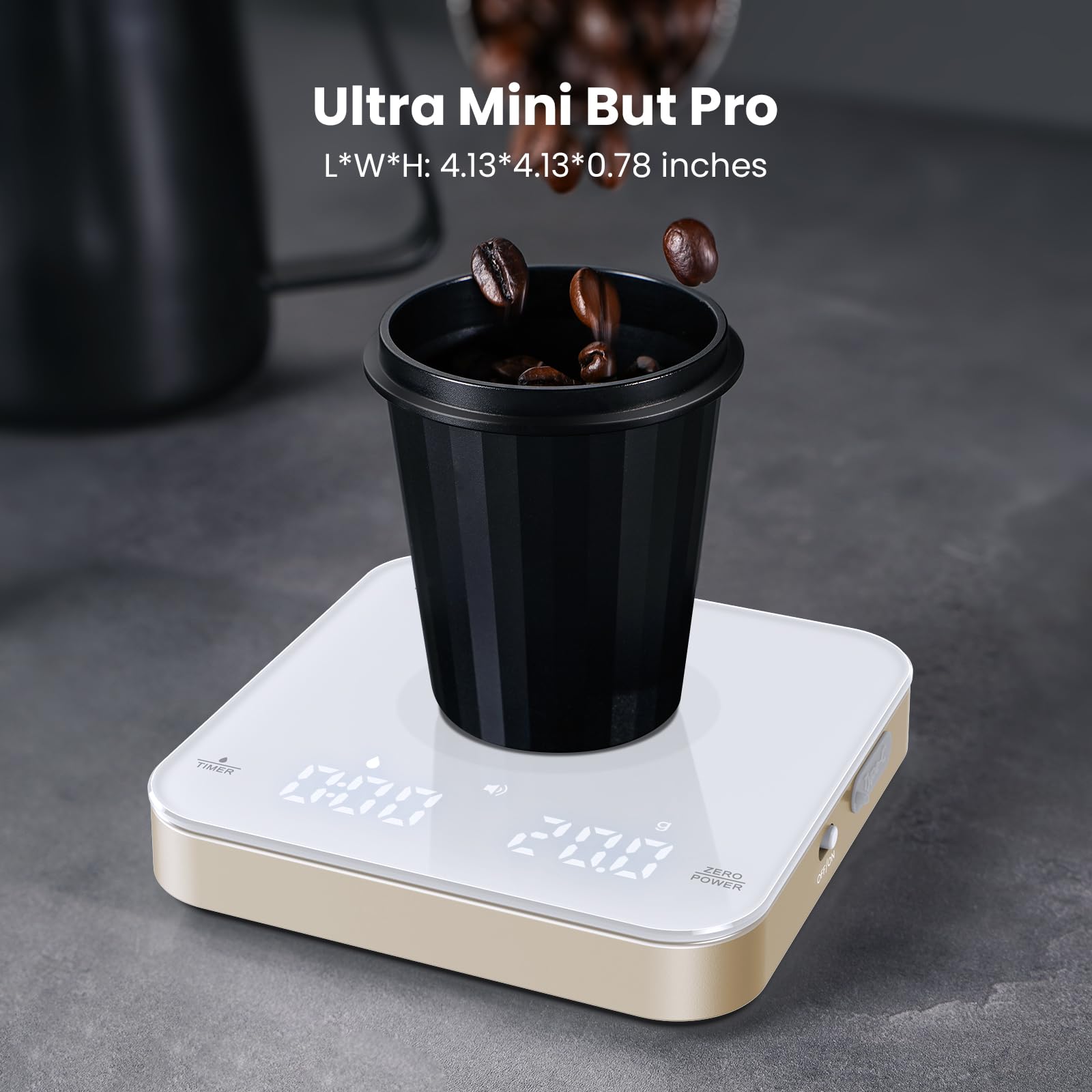 Maestri House scale shows 0.1g precision for repeatable pour-over results