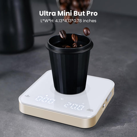 Maestri House scale shows 0.1g precision for repeatable pour-over results