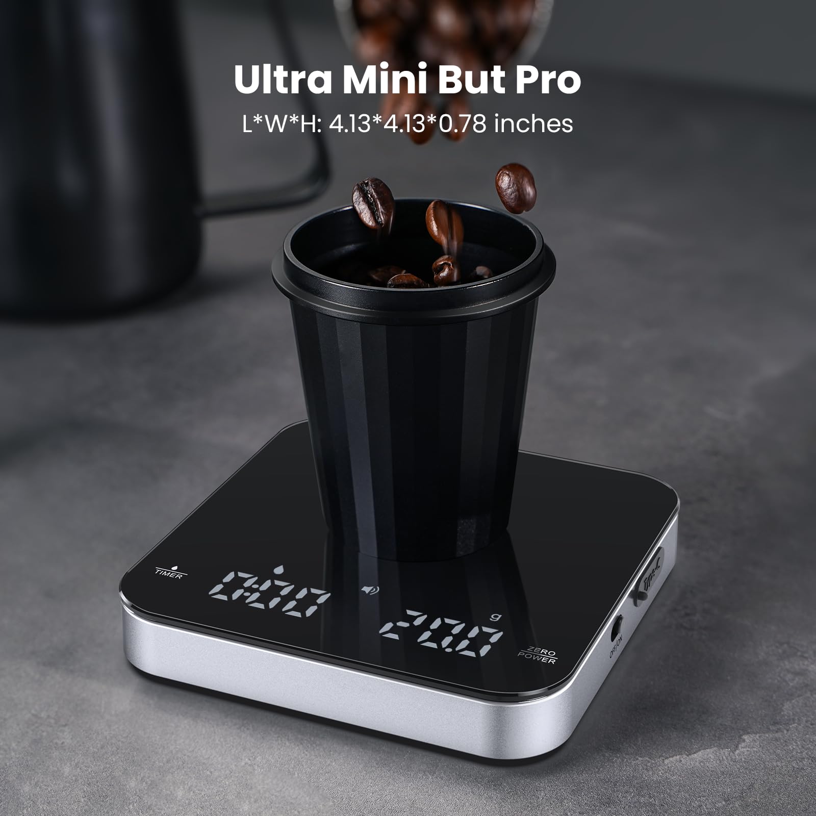 Maestri House Mini Coffee Scale with timer for precise espresso timing.