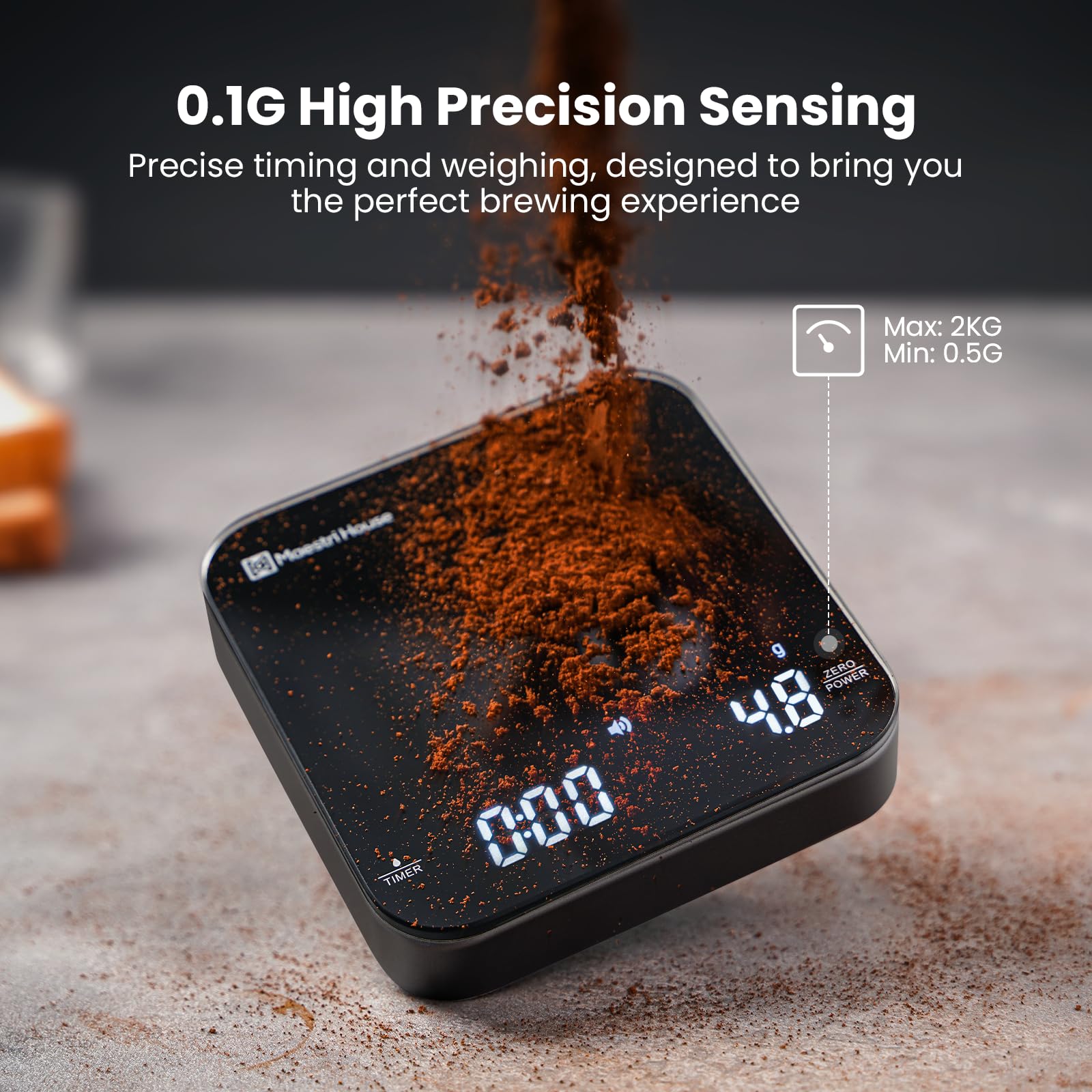 USB-C charging port on Maestri House Mini Coffee Scale