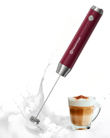 Maestri House rechargeable milk frother creating silky foam for lattes and cappuccinos.