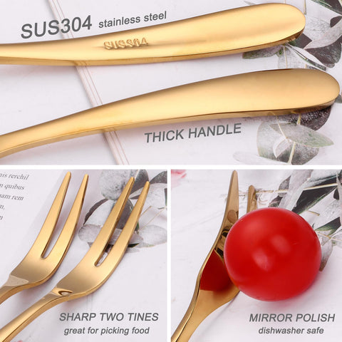Mafier mini forks with curved, comfortable handles for easy serving.