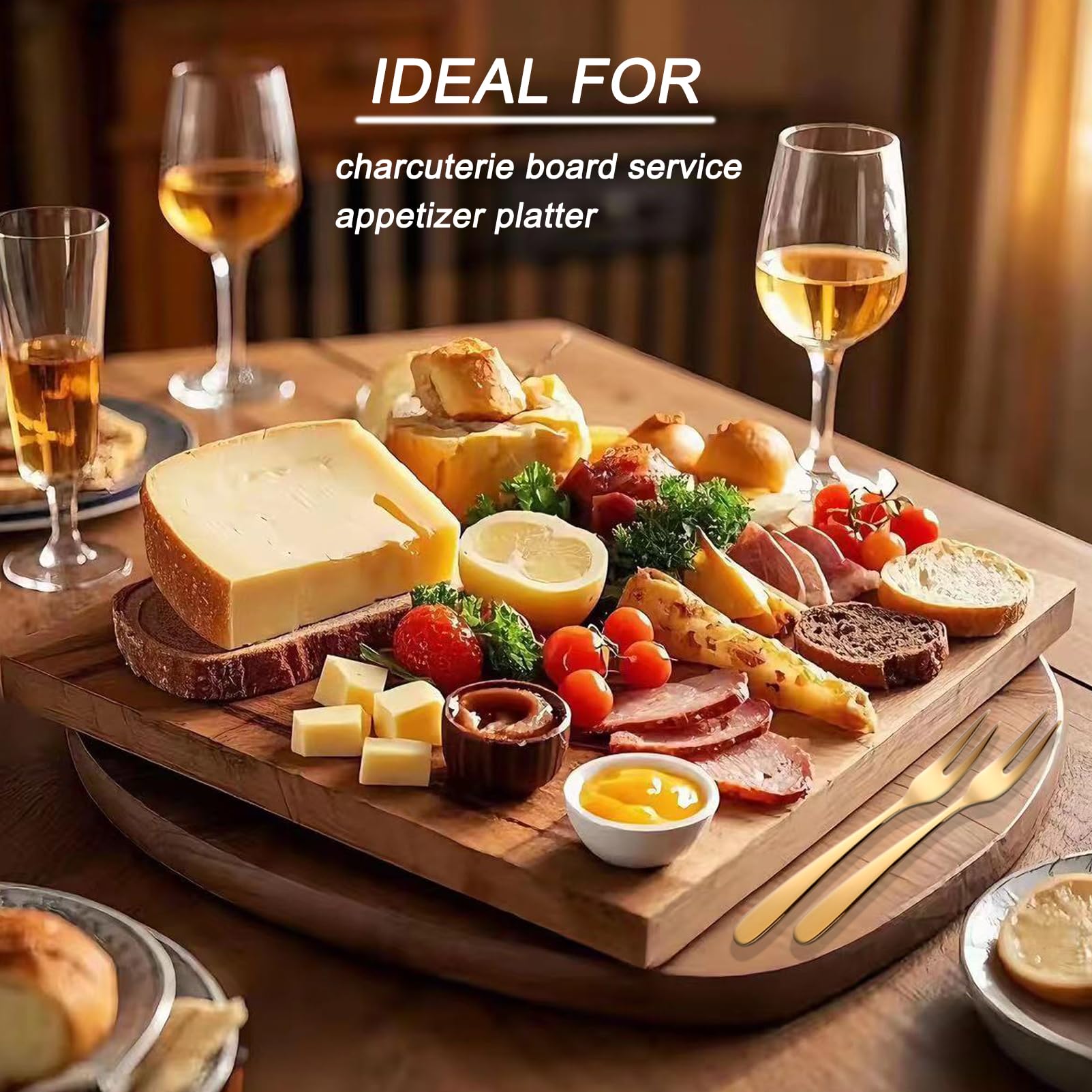 Mafier gold finish adds elegant touch to charcuterie spreads.