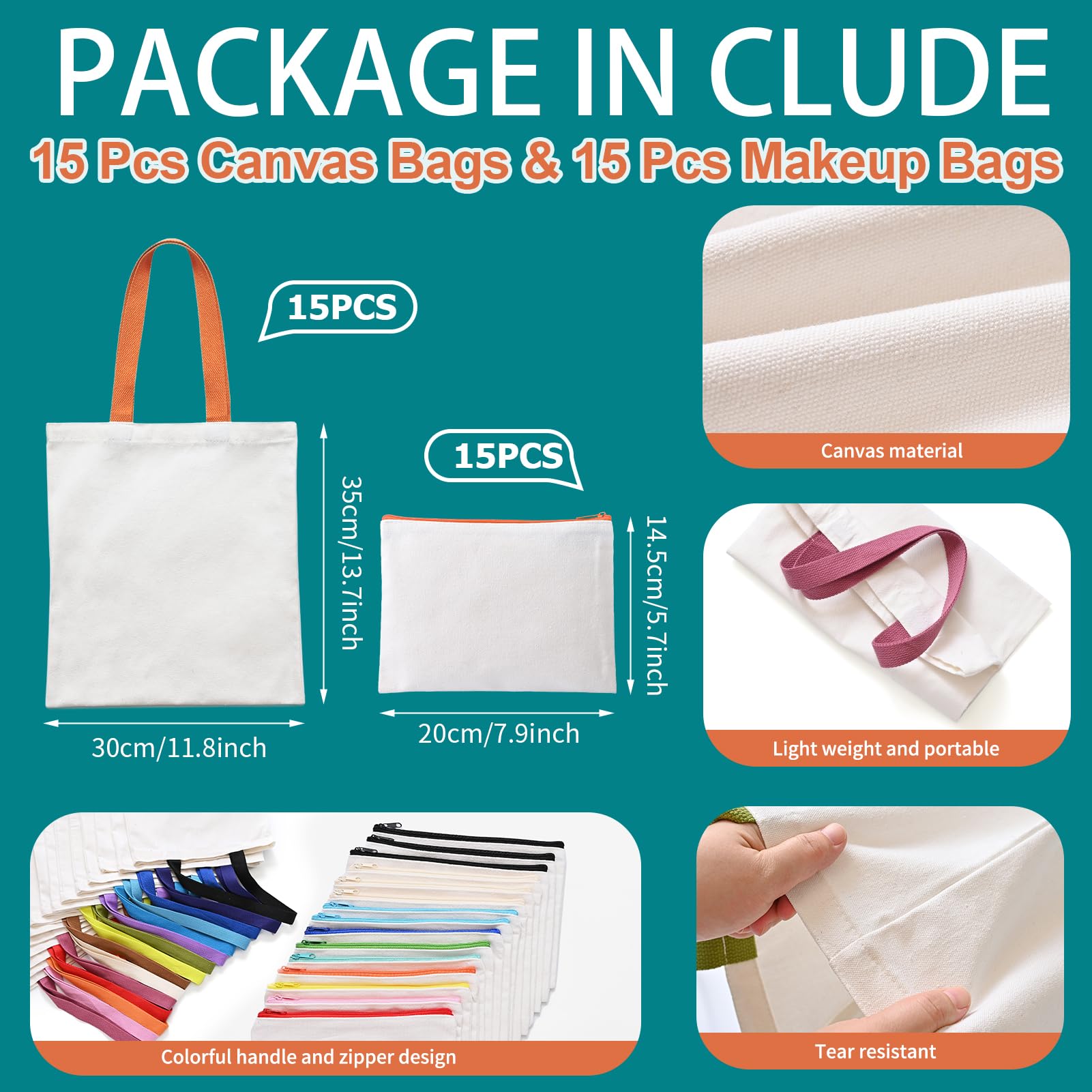 mafye canvas makeup bags blank ready for heat transfer or embroidery