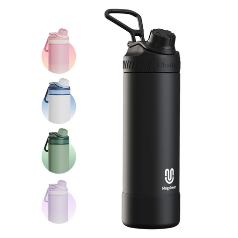 Magcheer 24oz insulated bottle showing ice-cold retention for workouts