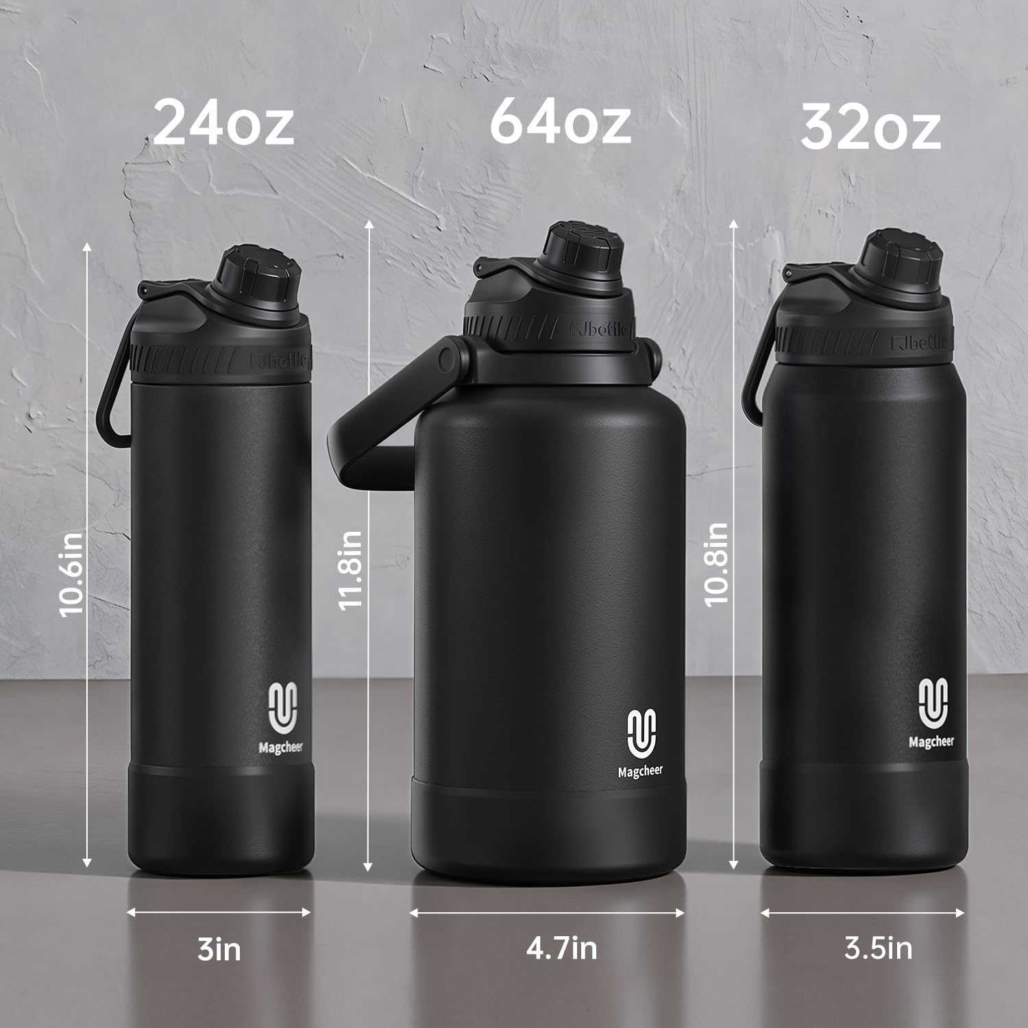 Magcheer bottle wide-mouth design with ice cubes for easy filling