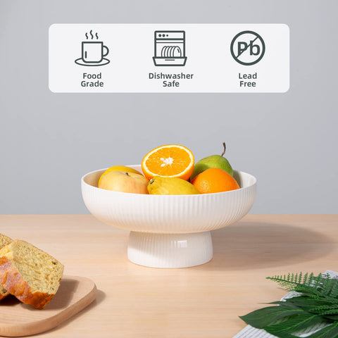 Magclay white fruit basket tabletop display provides a clean, elegant table centerpiece