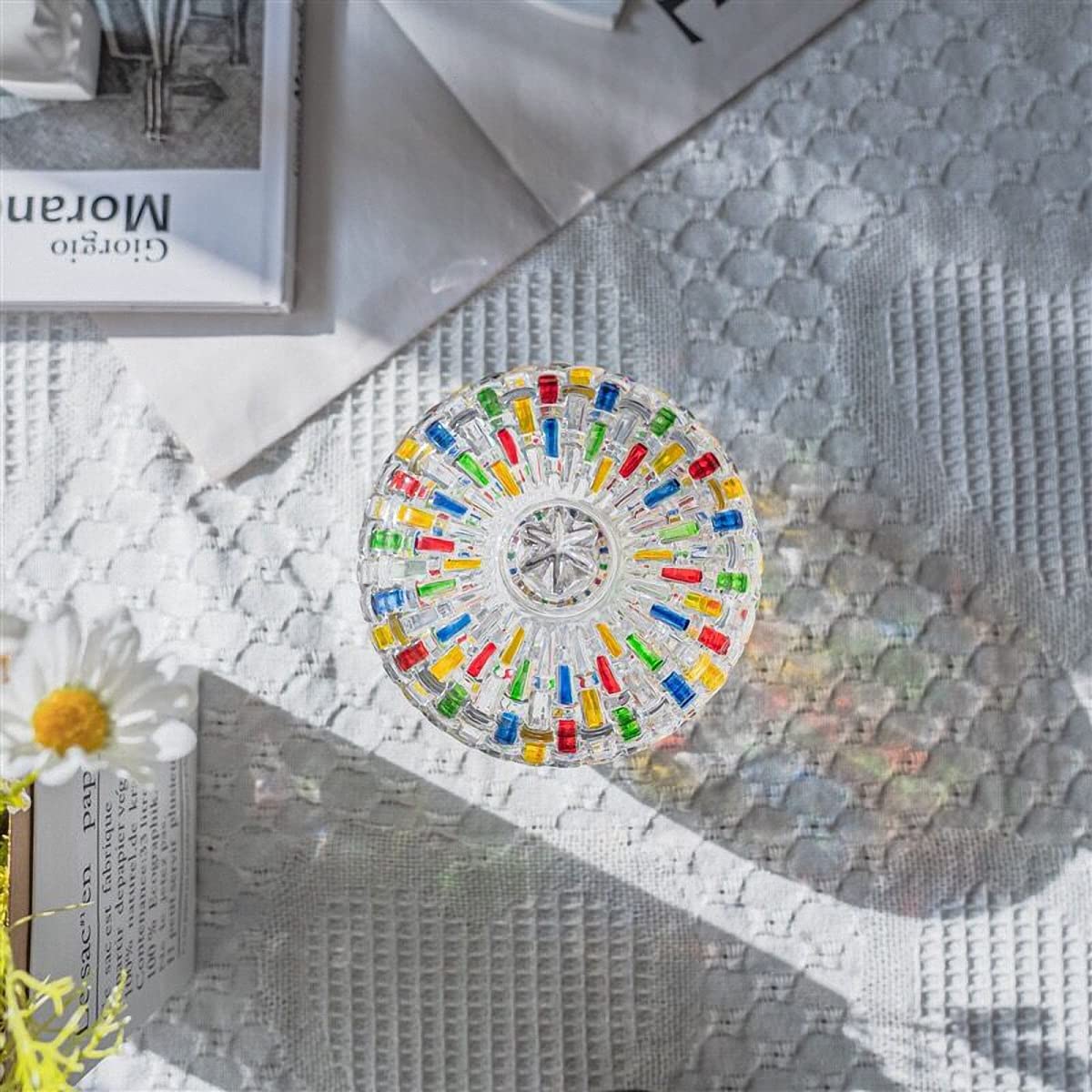MAGCOLOR glass candy box on dining table as a centerpiece.