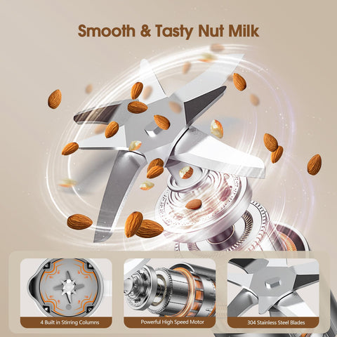 MAGETANG 7 in 1 control panel demonstrates user-friendly presets for almond, oat, and soy milks