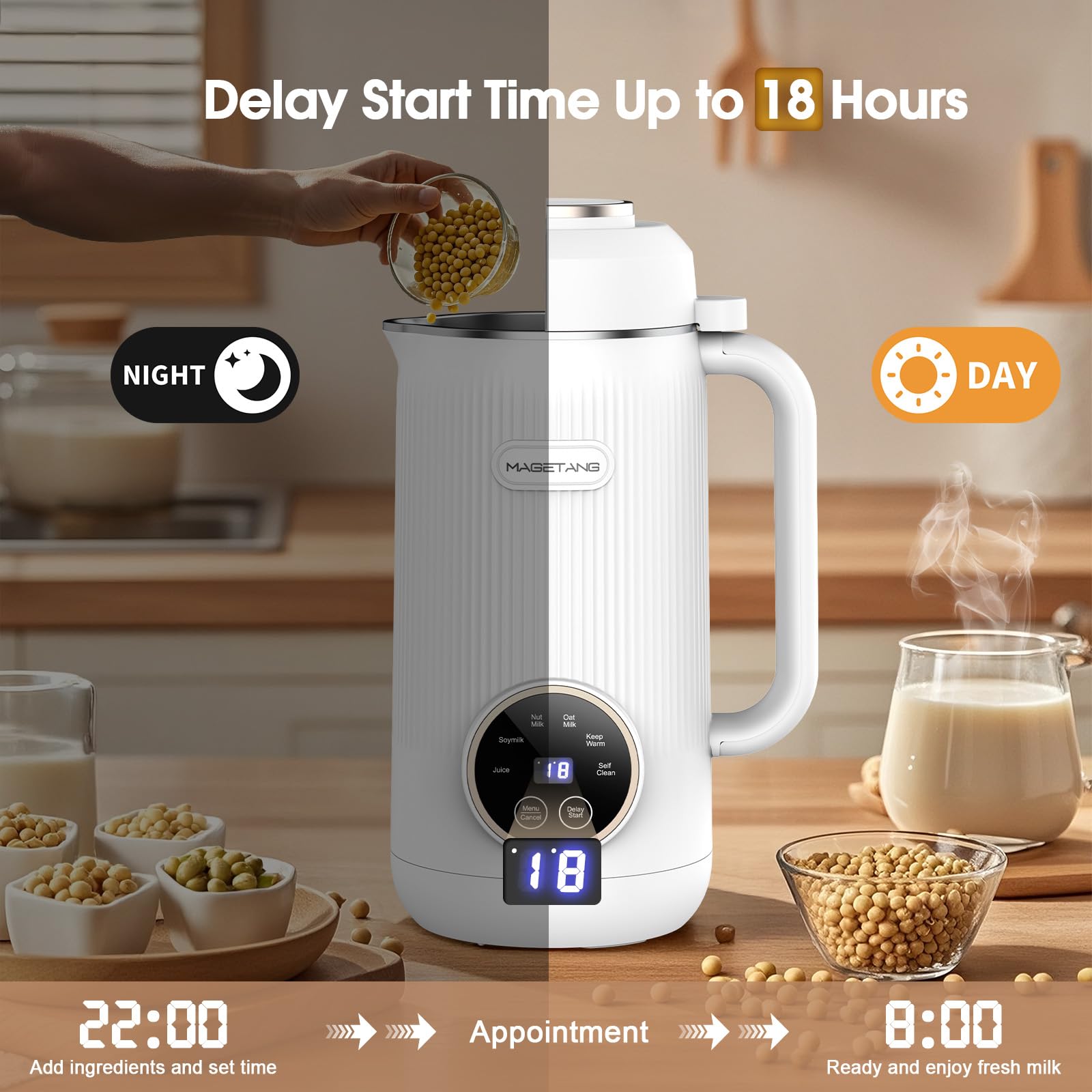 MAGETANG 7 in 1 delay-start feature enables waking to ready milk