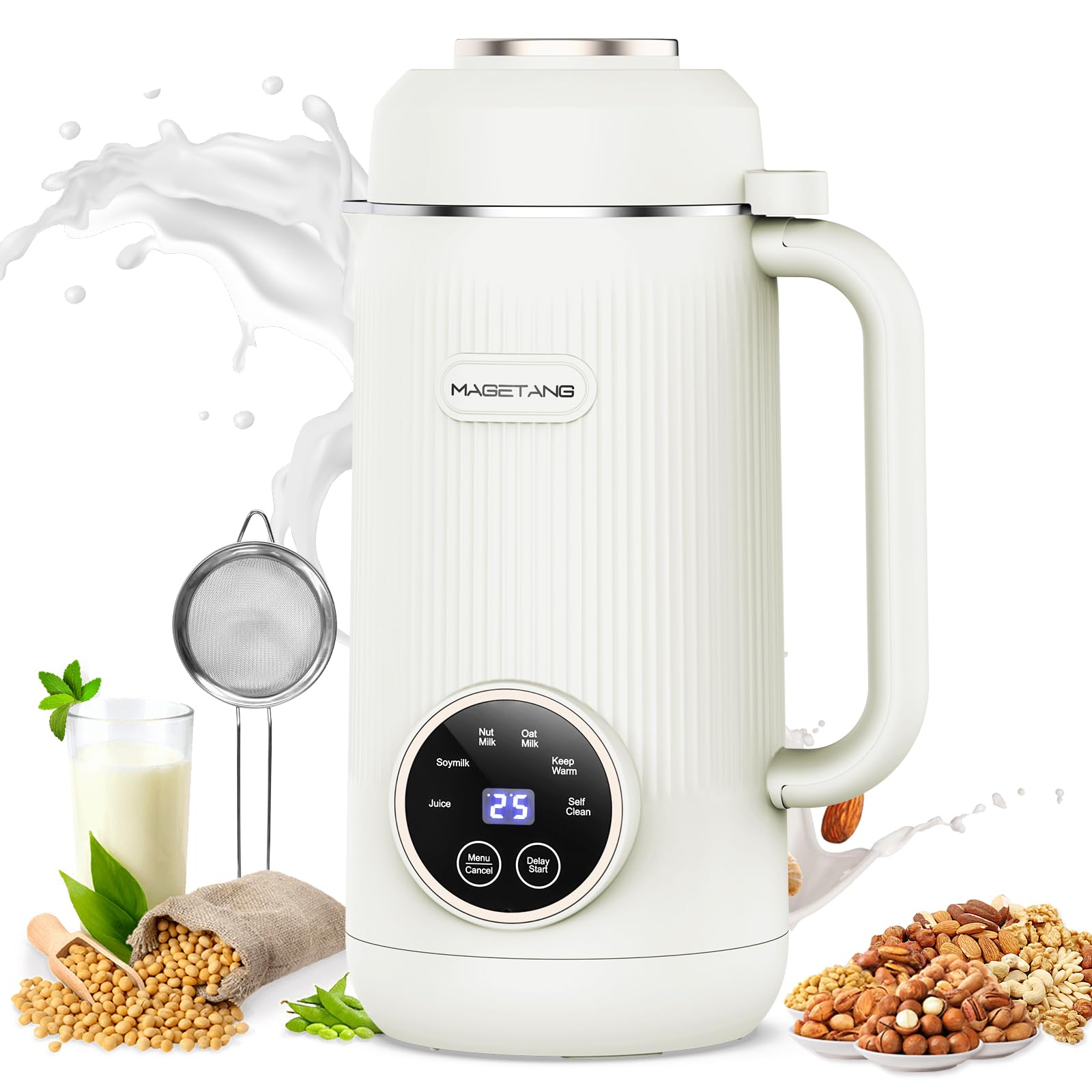MAGETANG 7in1 nut milk maker front view, compact design for easy kitchen use.