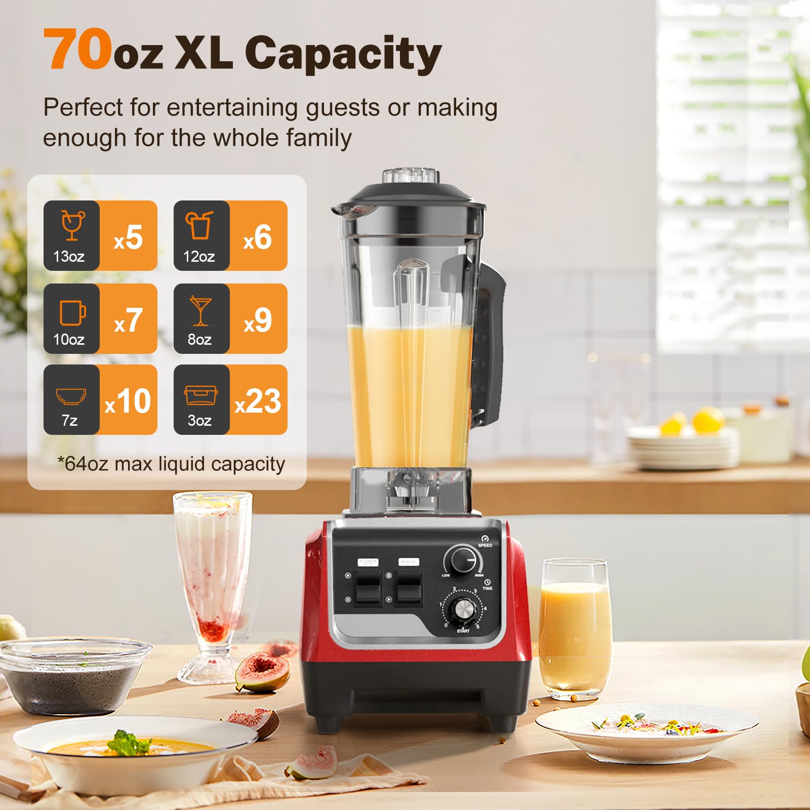 MAGETANG 70 oz BPA-free pitcher for large batches of smoothies