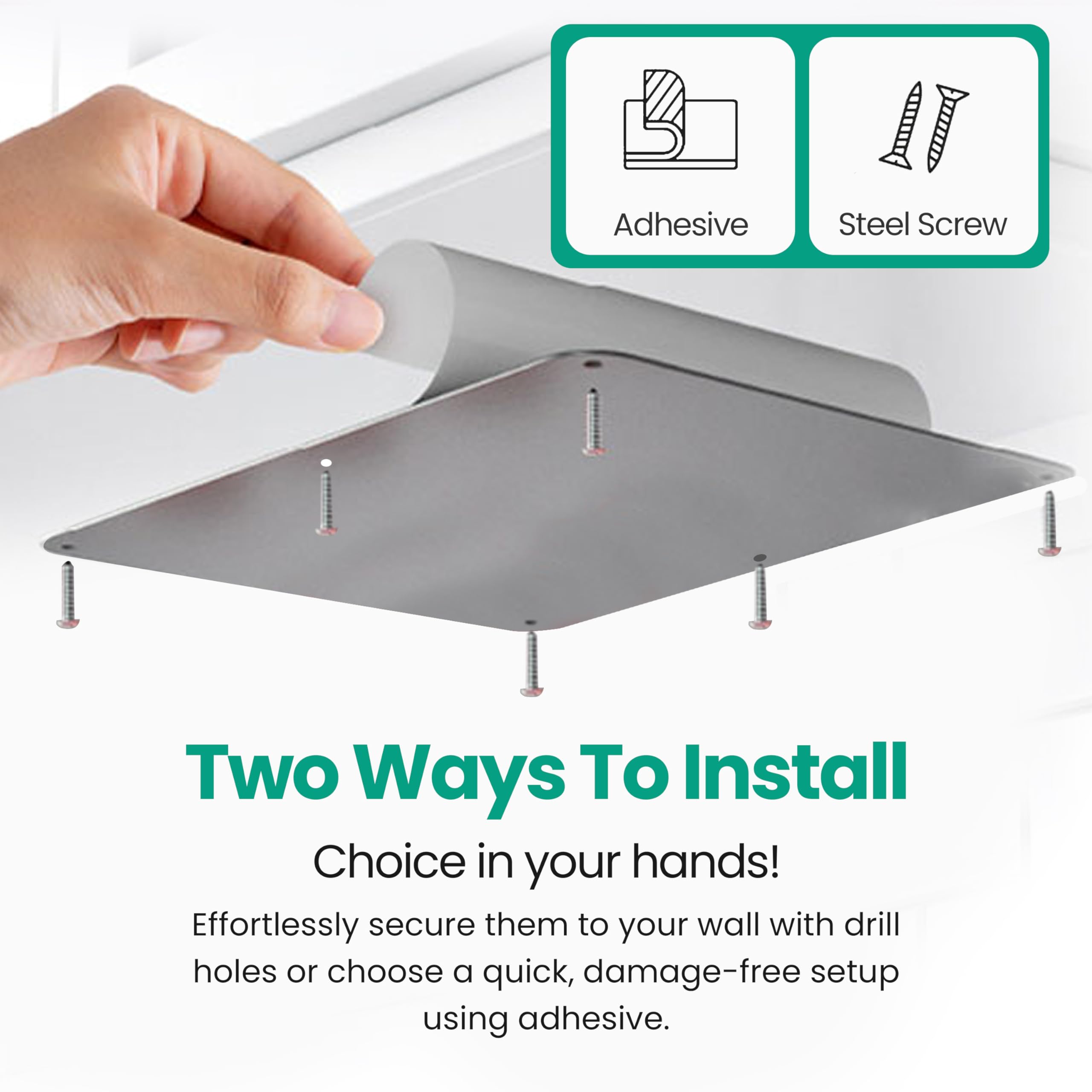 MagGrip 3M adhesive back enables quick, secure mounting on any clean surface