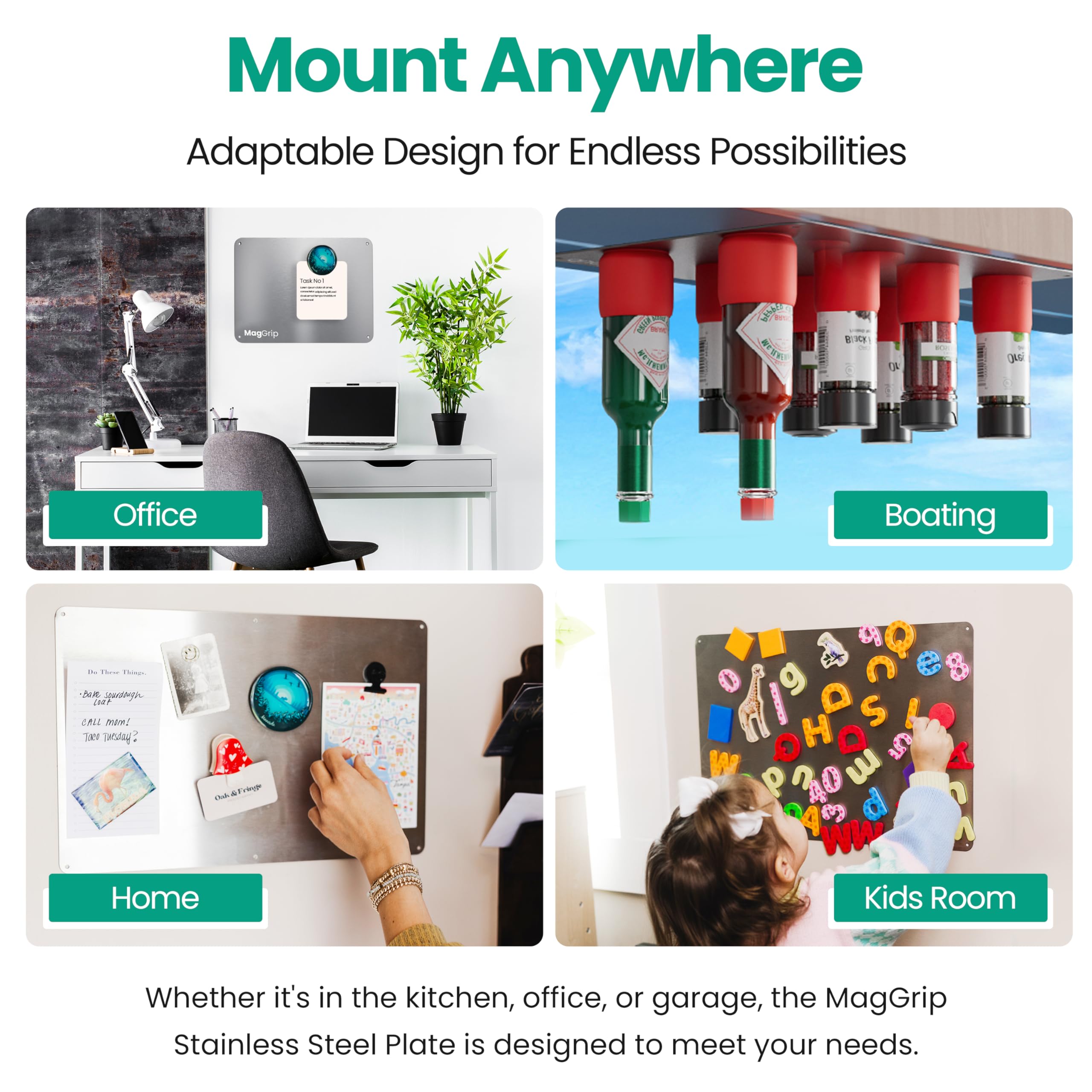 MagGrip screw mount included provides a reliable alternative when adhesive isn’t ideal