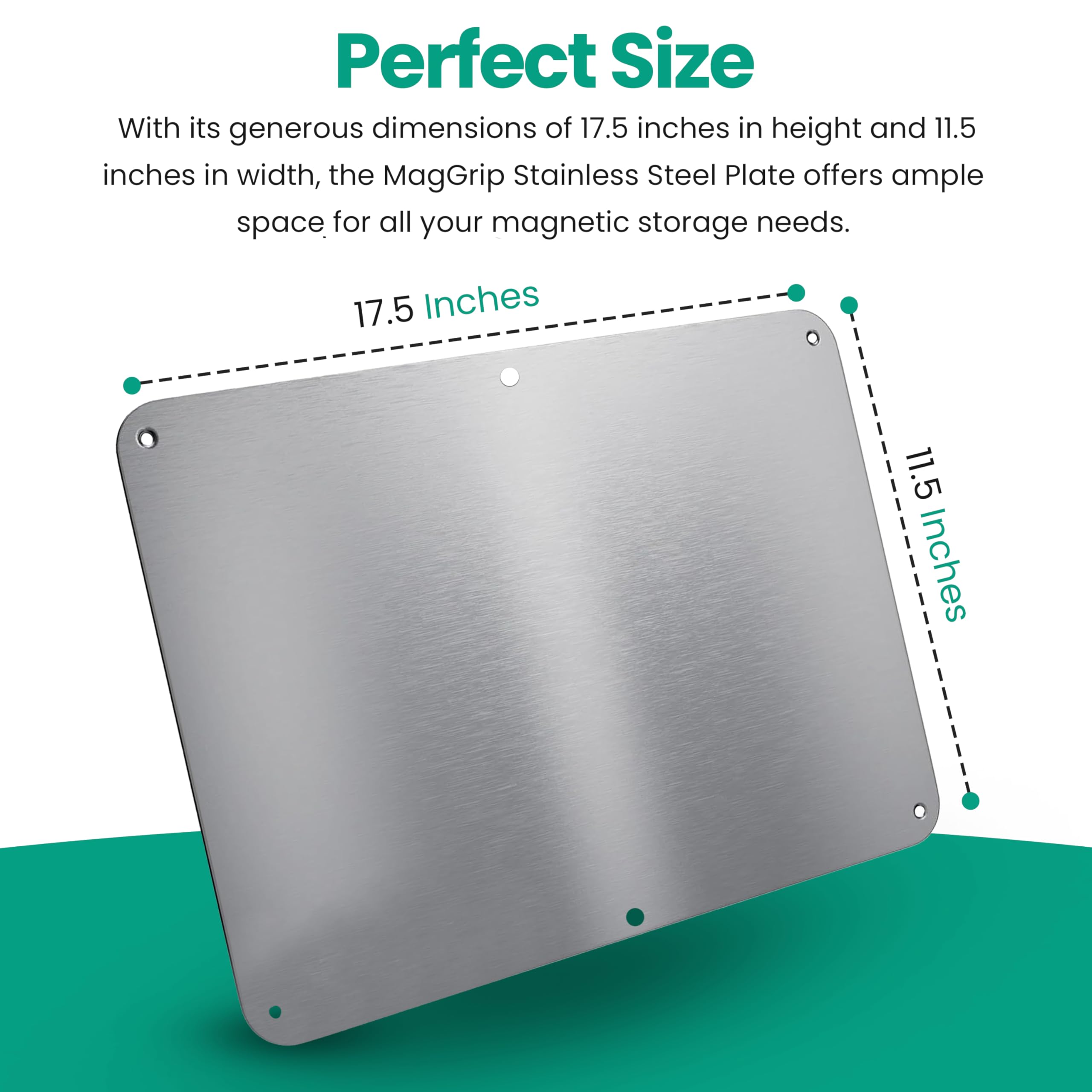 MagGrip stainless steel plate wall mount demonstrating durable magnetic surface