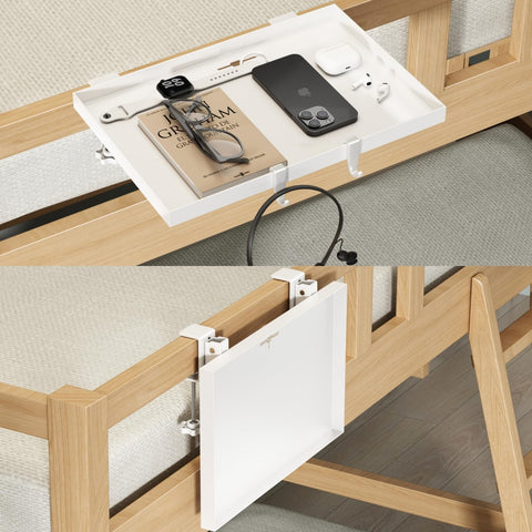 Magheo bedside shelf foldable clip-on saves space beside bunk beds for dorm life