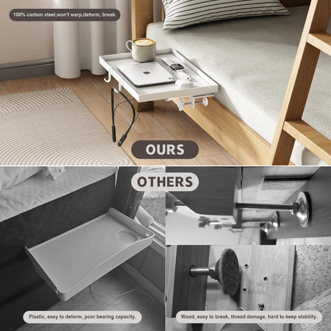 Magheo bedside shelf features protective pad to prevent scratches