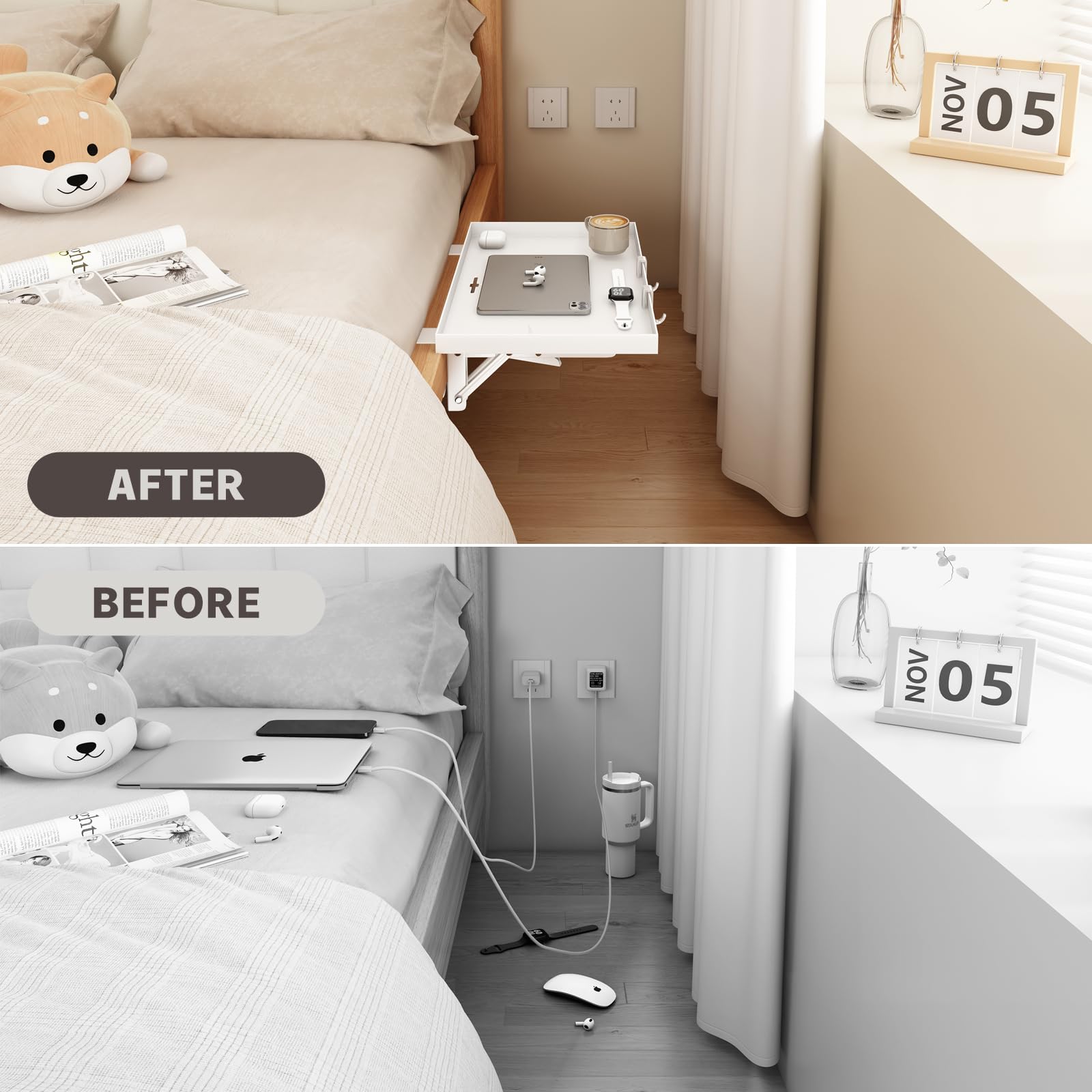 Magheo bedside shelf presented as a thoughtful student gift for dorm rooms