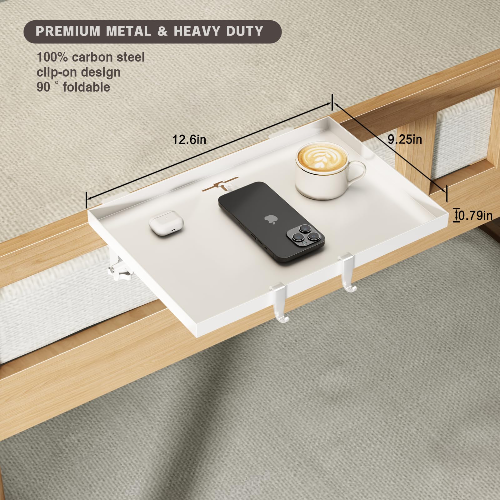 Magheo bedside shelf showcases tool-free installation for quick setup